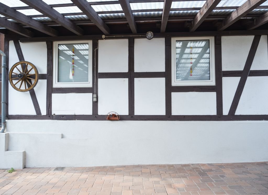 Fachwerkfassade im Innenhof